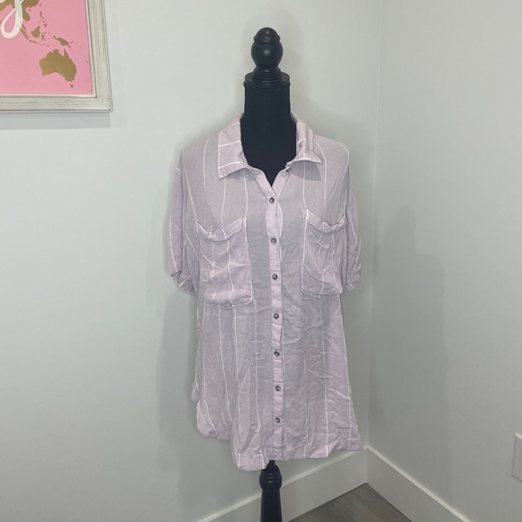 O’Neill Purple Oversized Button Up - Picture 1 of 8